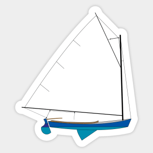 Cotuit Skiff Sailboat - Blue Sticker